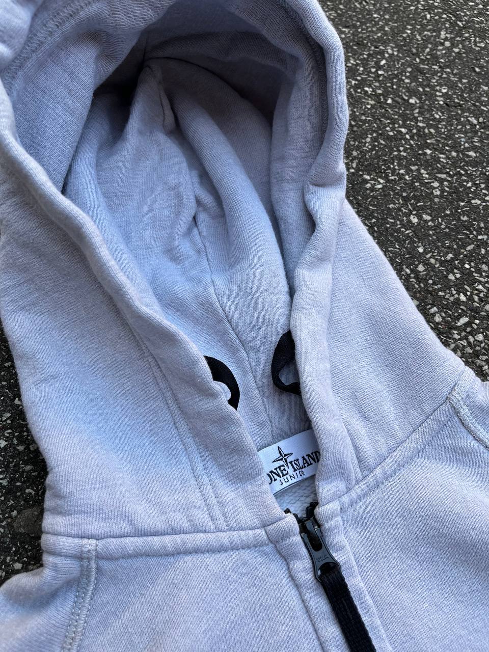 Vintage Stone Island zip hoodie / hættetrøje i grå junior