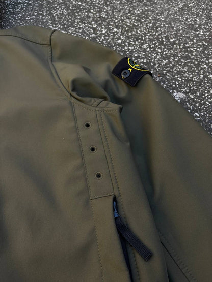 Stone Island Softshell R Jakke Grøn Khaki L Large Brugt Used