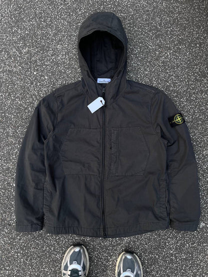 Stone Island Jakke Supima Cotton Twill Stretch TC L Large Grå Grey Jacket Brugt Used