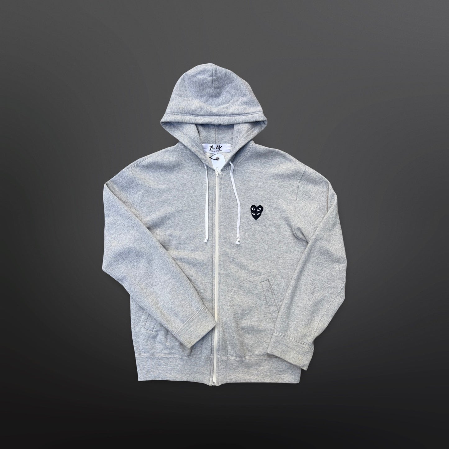 COMME des GARÇONS PLAY Zip Hoodie – Grey XL ( Fitter Large )