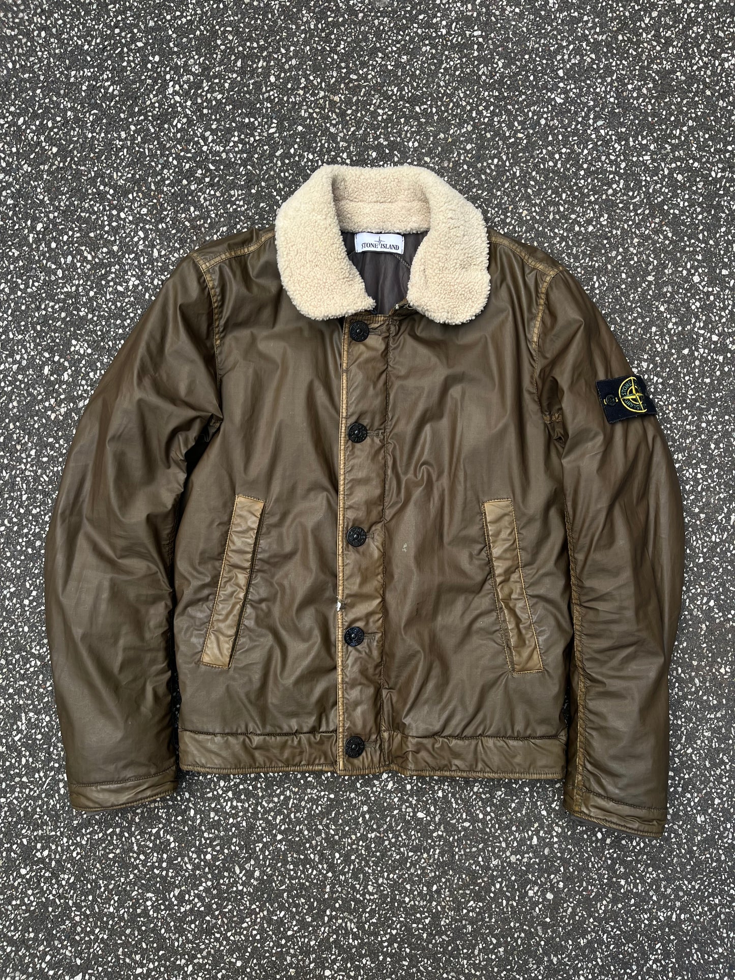 Stone Island Mussola Gommata Jacket – Olive Small