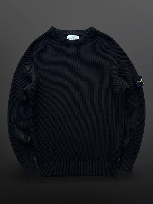 Stone Island Uld Sweater Trøje XXL Sort Brugt Used