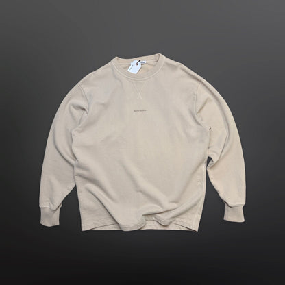 Acne Studios Logo Crewneck Sweatshirt – Beige / Sand – XS, fits L–XL