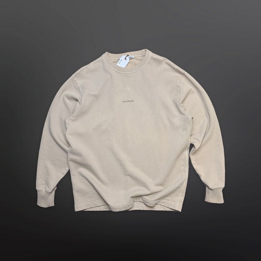 Acne Studios Logo Crewneck Sweatshirt – Beige / Sand – XS, fits L–XL
