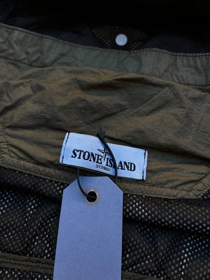Stone Island Regnjakke Membrana TC Large Khaki farve Brugt