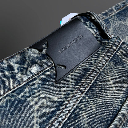 Daily Paper Monogram Denim Jeans – Blå – Str. M Medium