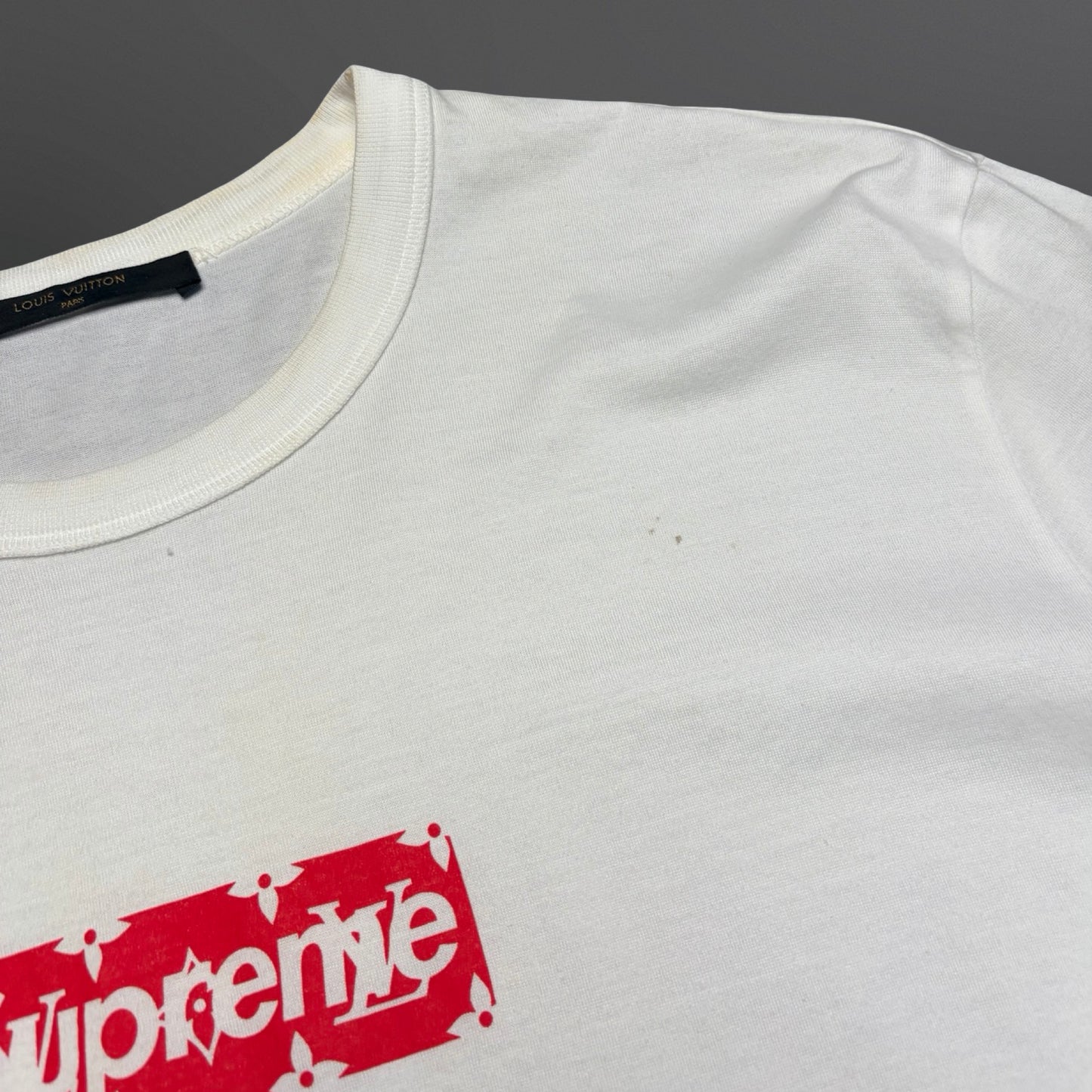 Louis Vuitton x Supreme Box Logo T-Shirt Hvid – Large
