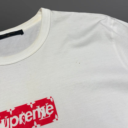 Louis Vuitton x Supreme Box Logo T-Shirt Hvid – Large