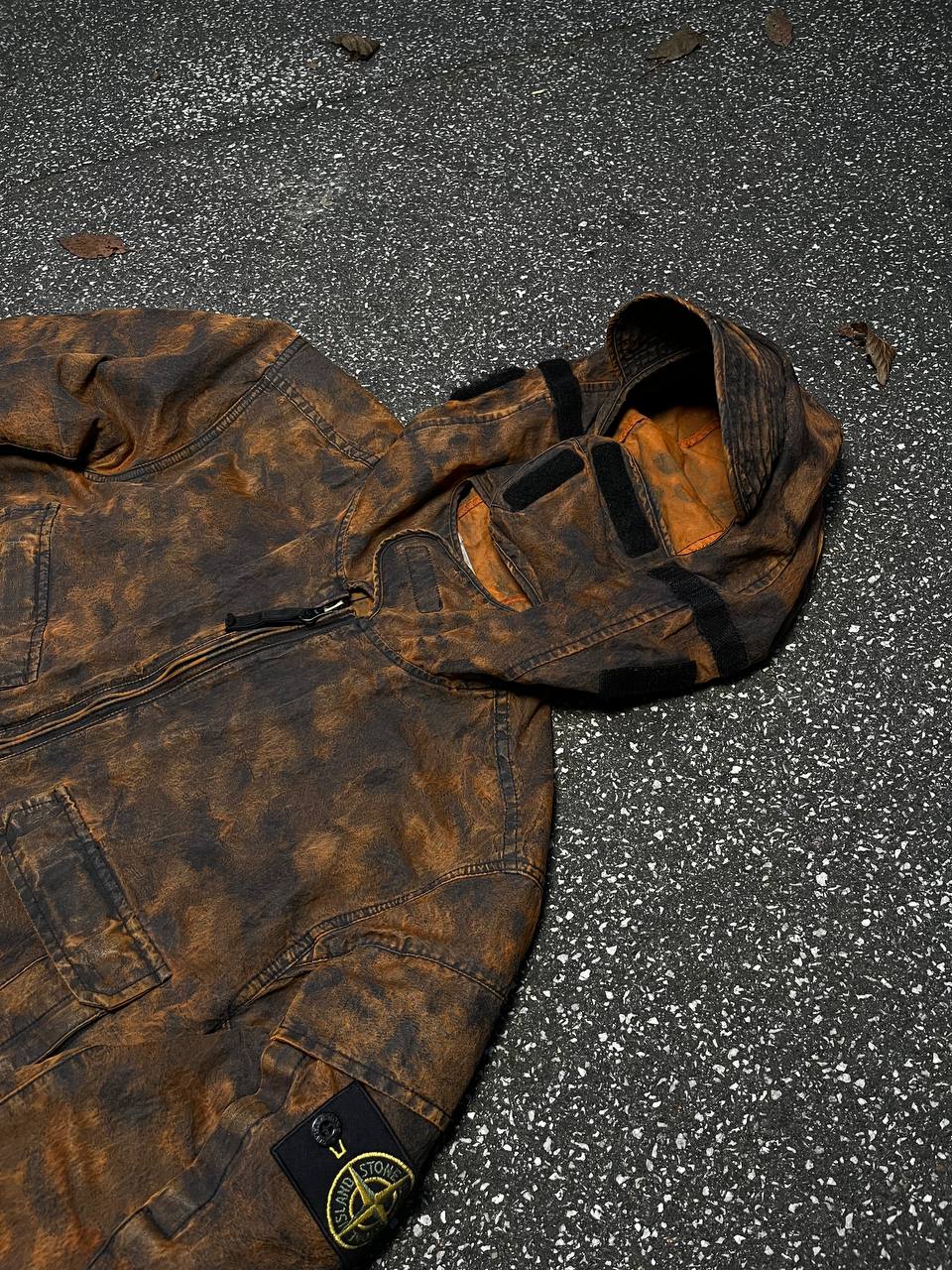 Sjælden Stone Island jakke DPM JACQUARD PLATED i størrelse L large i multifarve med balaclava