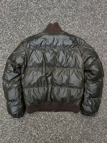 Prada Puffer Dunjakke Black Label Vintage Jacket Brun Str.50 M-L