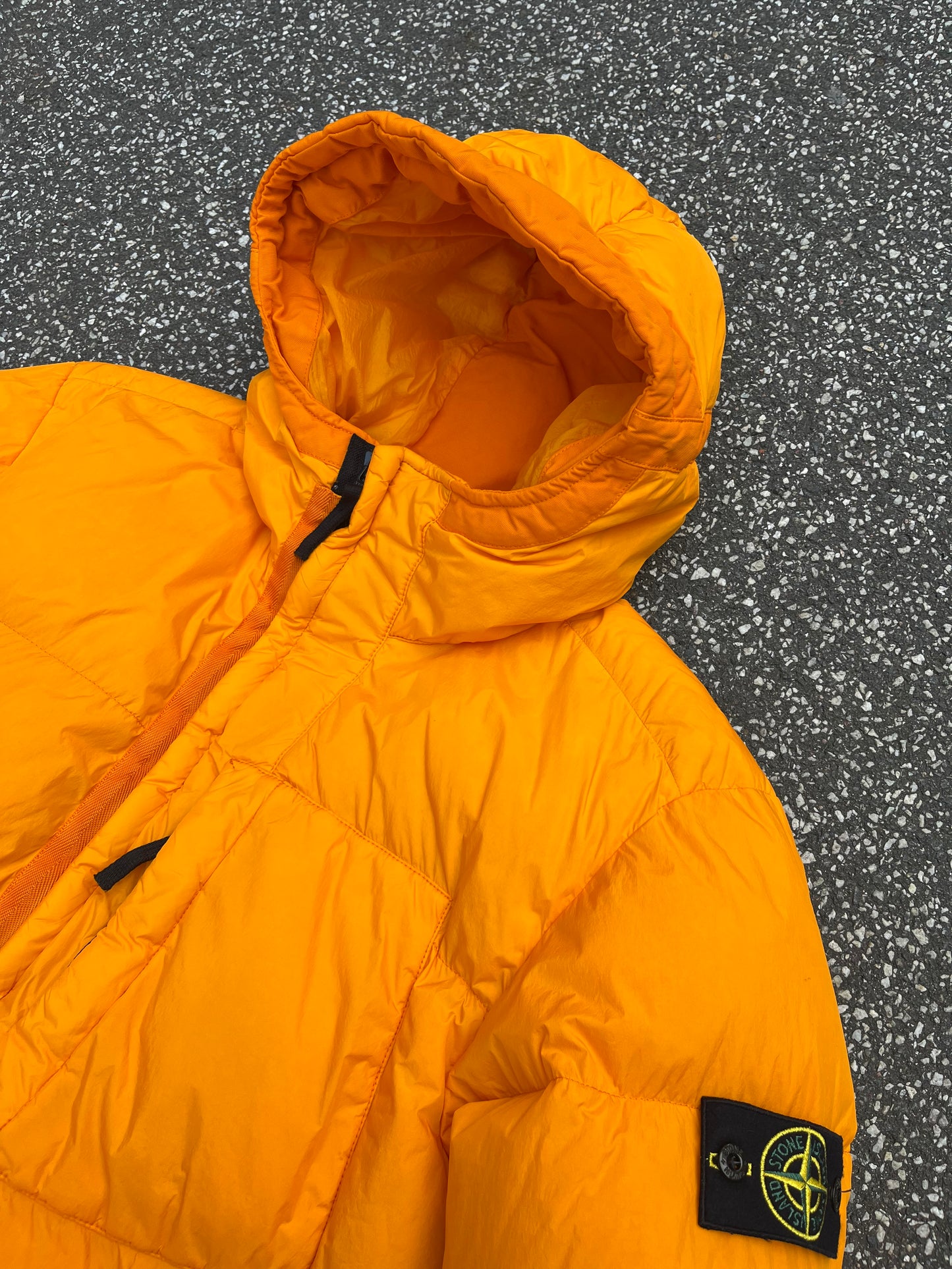 Stone Island Crinkle Down Jacket Orange, L Large