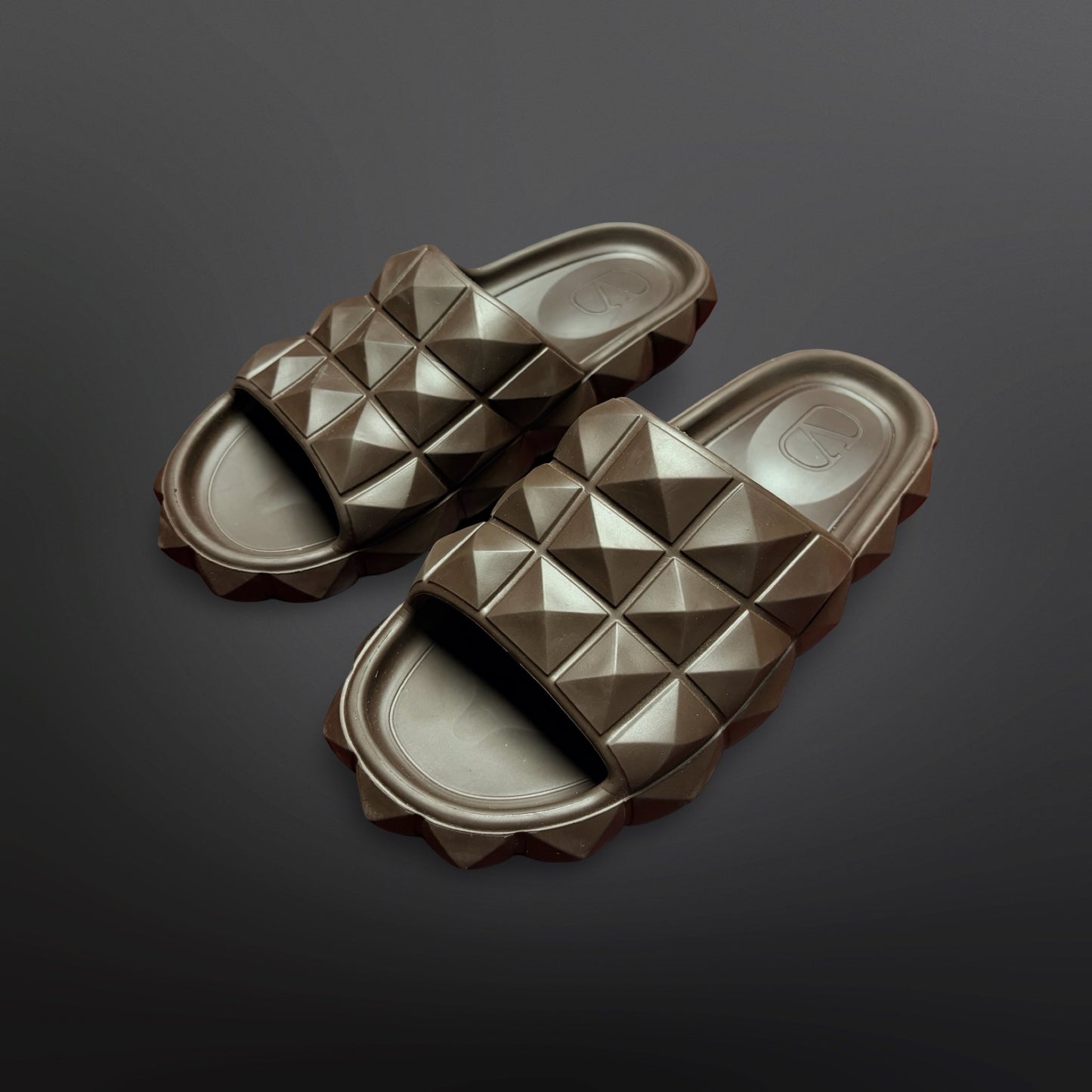 Valentino Garavani Rockstud Slide Sandaler Slides Brun – Str. 39