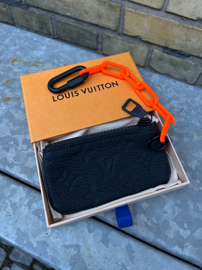 Louis Vuitton Monogram Eclipse Key Pouch / Mini Wallet Sort, Made in France