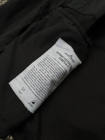 Stone Island Supima Cotton Twill Strech TC Jakke Windbreaker Efterårsjakke i Sort Black L Large 781543310