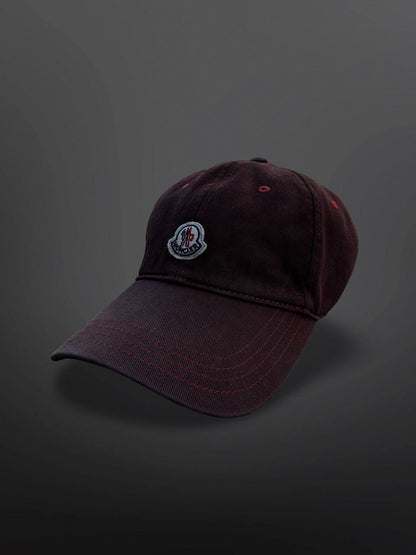 Cap Moncler Kasket i Bomuld Burgundy