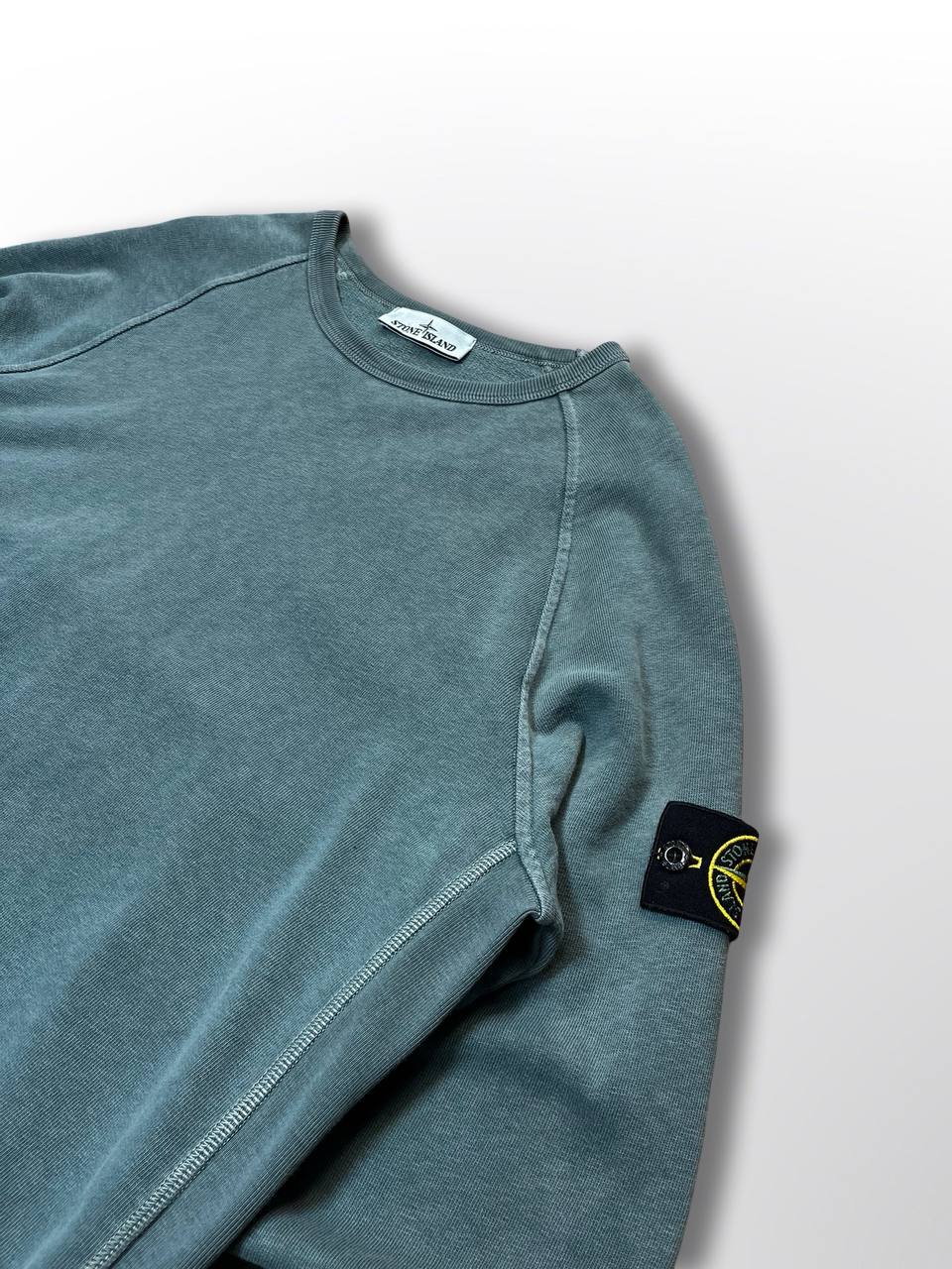 Brugt Stone Island Sweatshirt Sweater i grøn turkis farve i L large i god stand