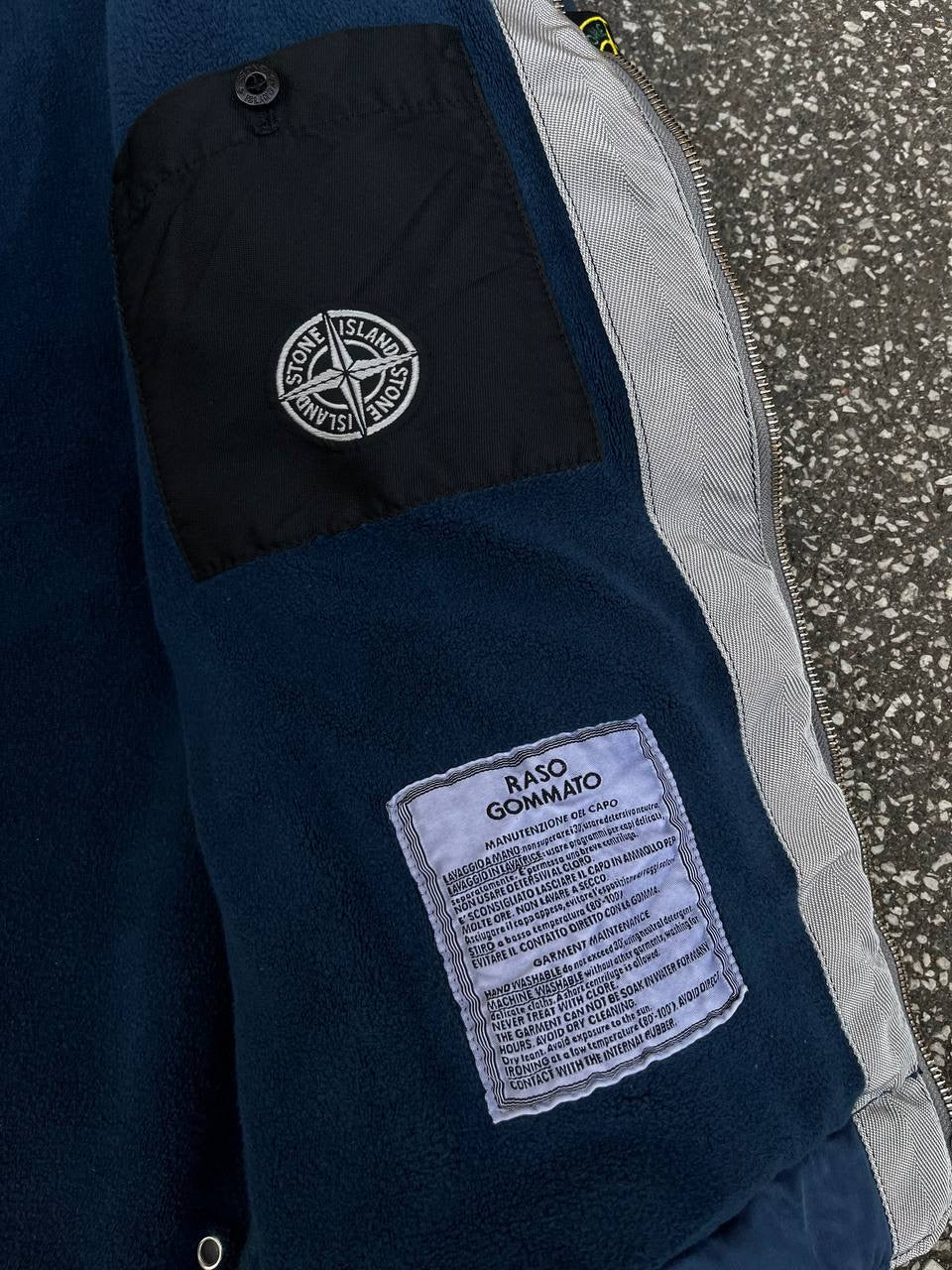 Stone Island Raso Gommato Jakke Med Fleece insulation 2010 Medium Blå