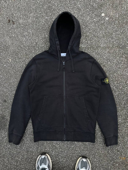 Stone Island Zip Up Hoodie Hættetrøje Sort Black 731564220 Brugt Used