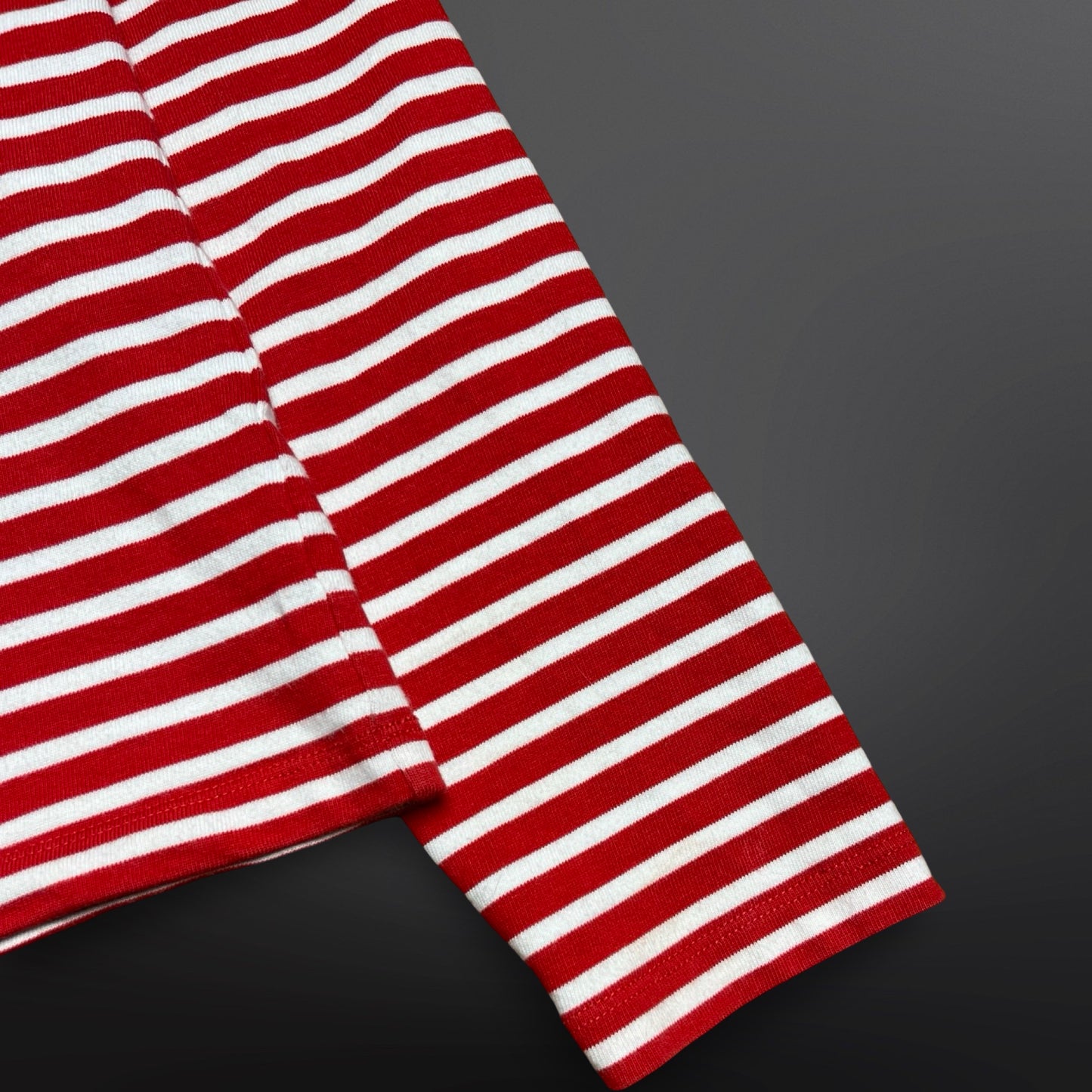 AMI Longsleeve T-shirt – Rød/Hvid Stribet – Str. M