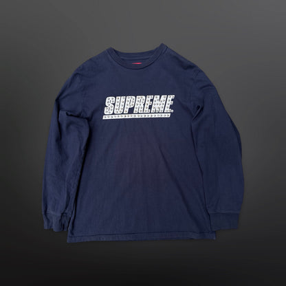 Supreme Studded Logo Long Sleeve – Navy – Large