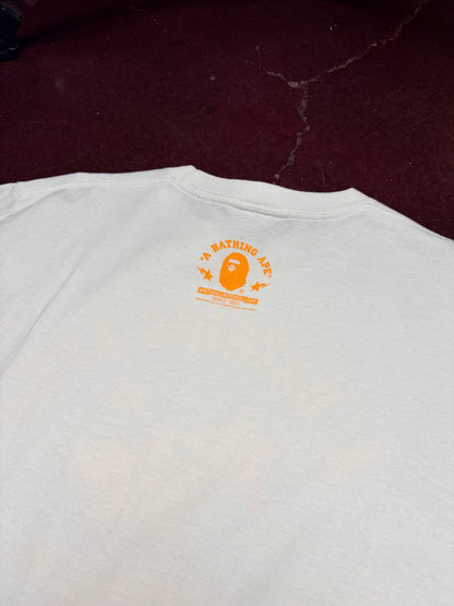 A Bathing Ape “Lukewarm Water 93” Tee – White / Orange – Size M