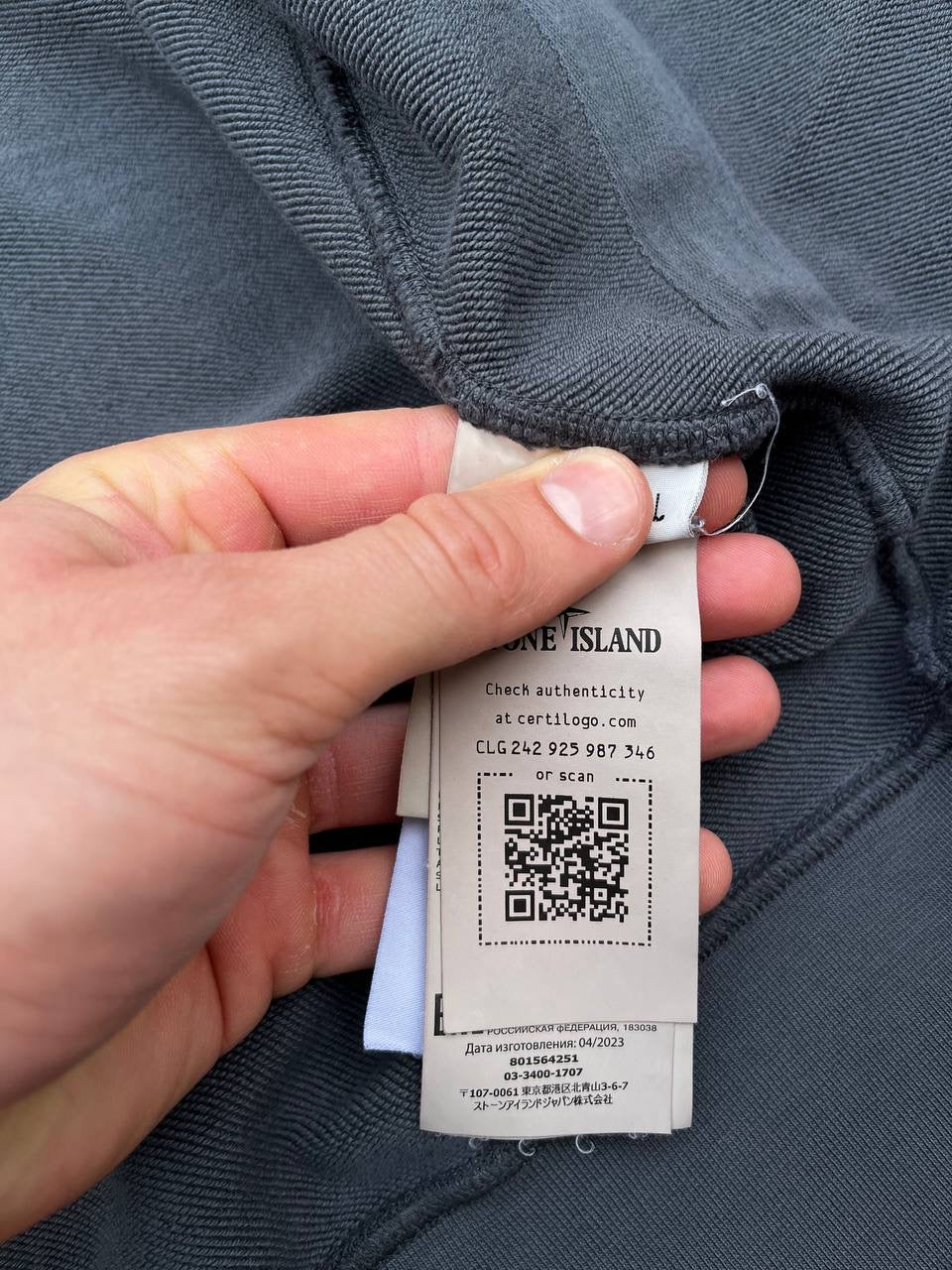Stone Island Zip Up Hoodie Hættetrøje med Lynlås i grå grey Large Som ny Brugt