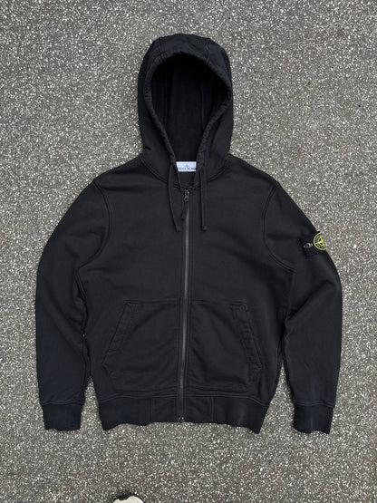 Stone Island Zip Up Hoodie Hættetrøje Med Lynlås Sort Black S Small 101564251