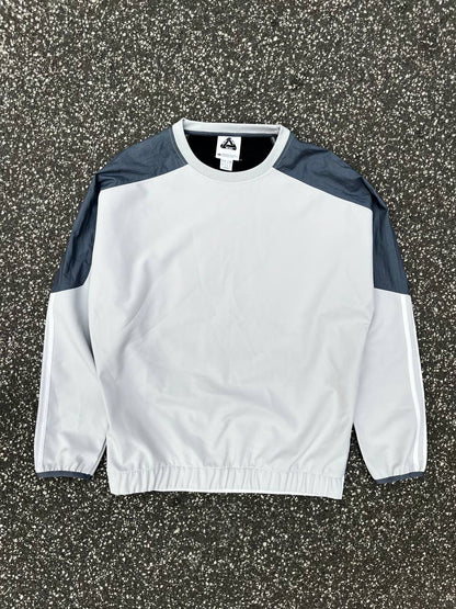Adidas X Palace vintage reflektive sweatshirt i grå/ hvid L large