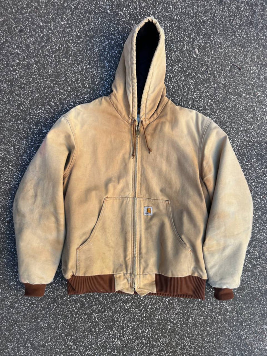 Vintage Carhartt Active Work jacket fra USA 90’s i beige Carhartt WIP Active jakke fra 90erne i L large mænd (unisex) med fleece insulation