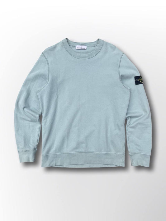 Brugt Stone Island Sweatshirt sweater i god stand i L large turkis farve 771563020 Grøn green
