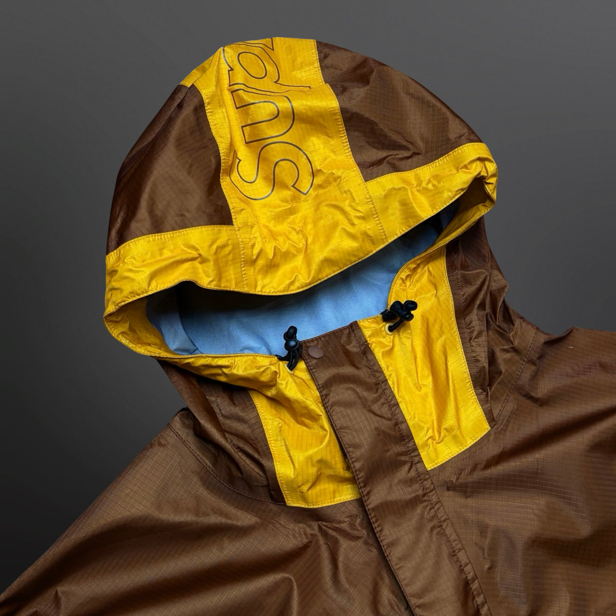 Supreme Shell Taped Seam Jacket – Brown / Yellow – XL