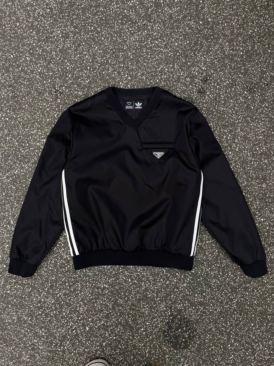 Prada X Adidas V-Neck Jacket Sort Black S Small Nylon