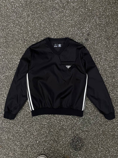 Prada X Adidas V-Neck Jacket Sort Black S Small Nylon