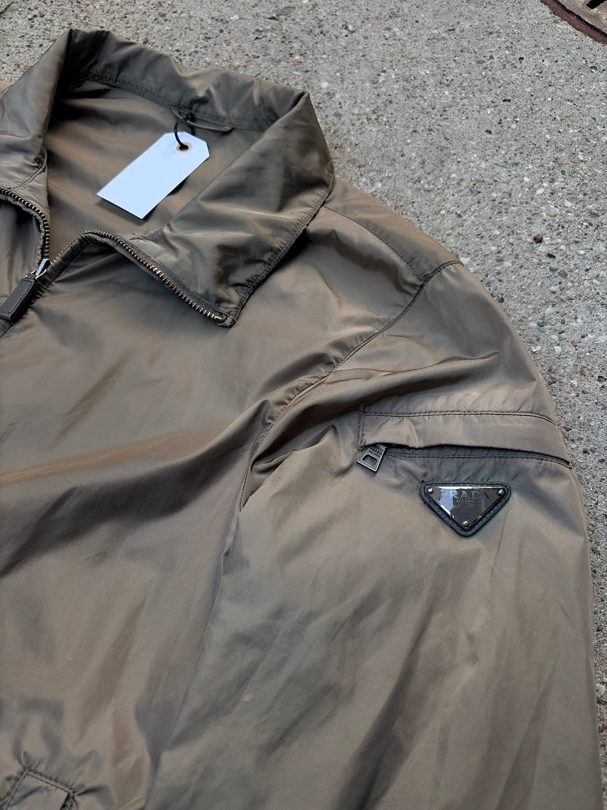 Prada Beige Nylon Jacket – Medium, Fitter Small