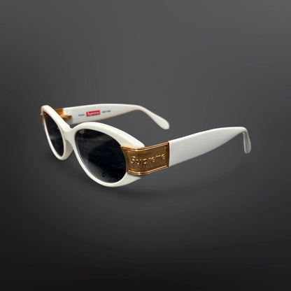 Supreme Plaza Sunglasses – White/Gold
