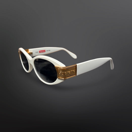 Supreme Plaza Sunglasses – White/Gold