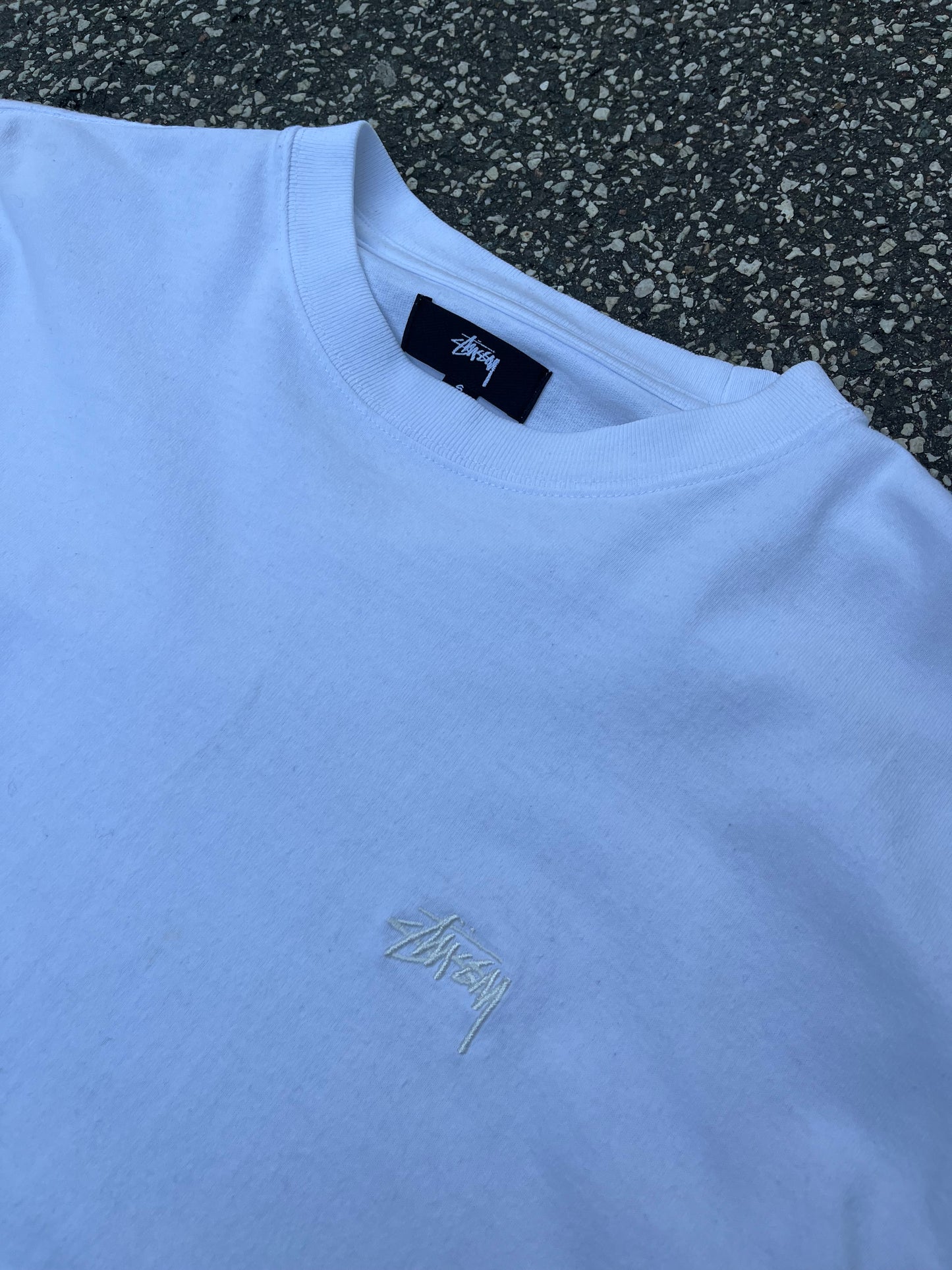 Stüssy Longsleeve Sweatshirt Hvid, Str. S