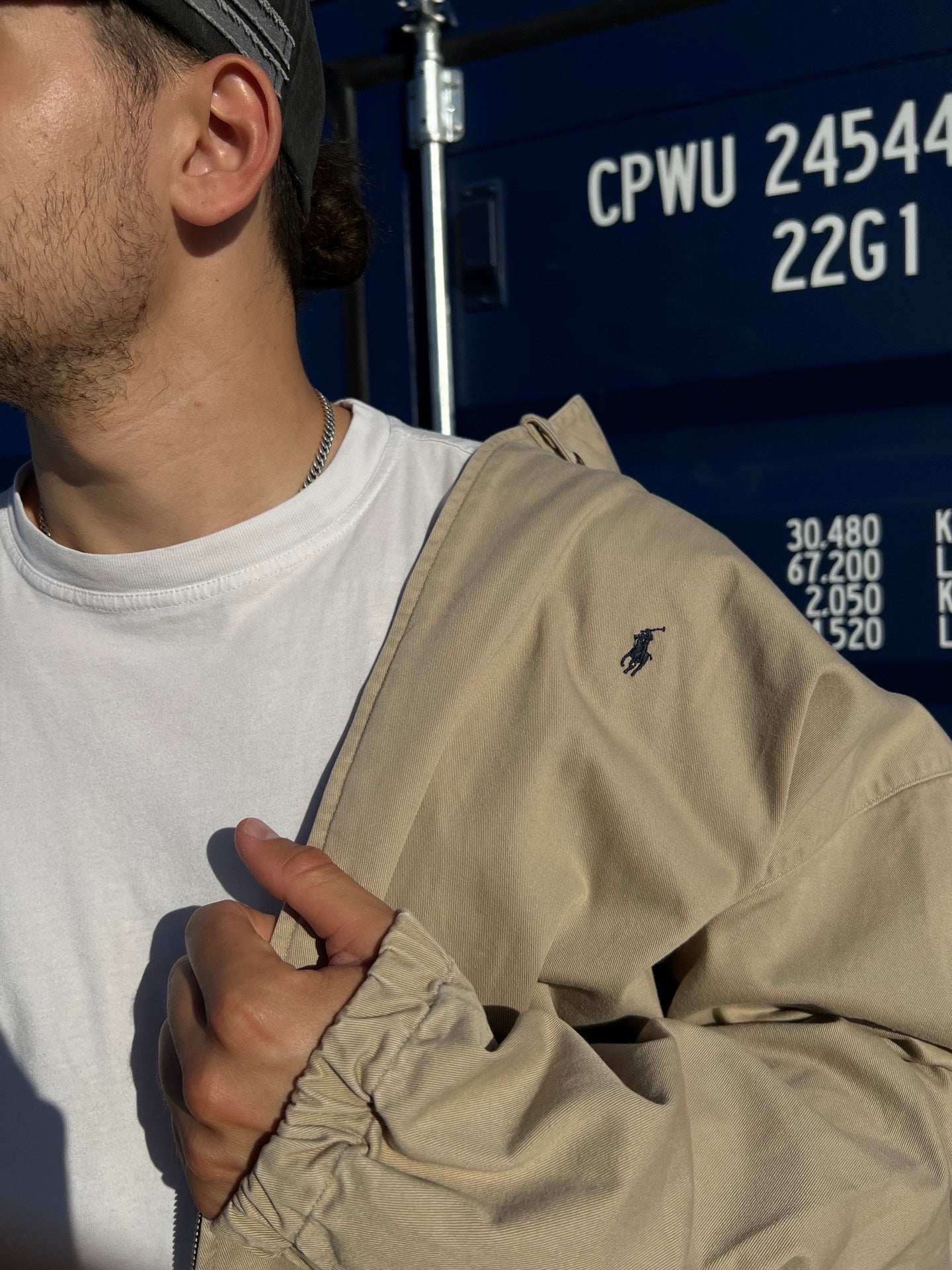 Brugt Used Vintage Polo Ralph Lauren Harrington jakke i beige L large