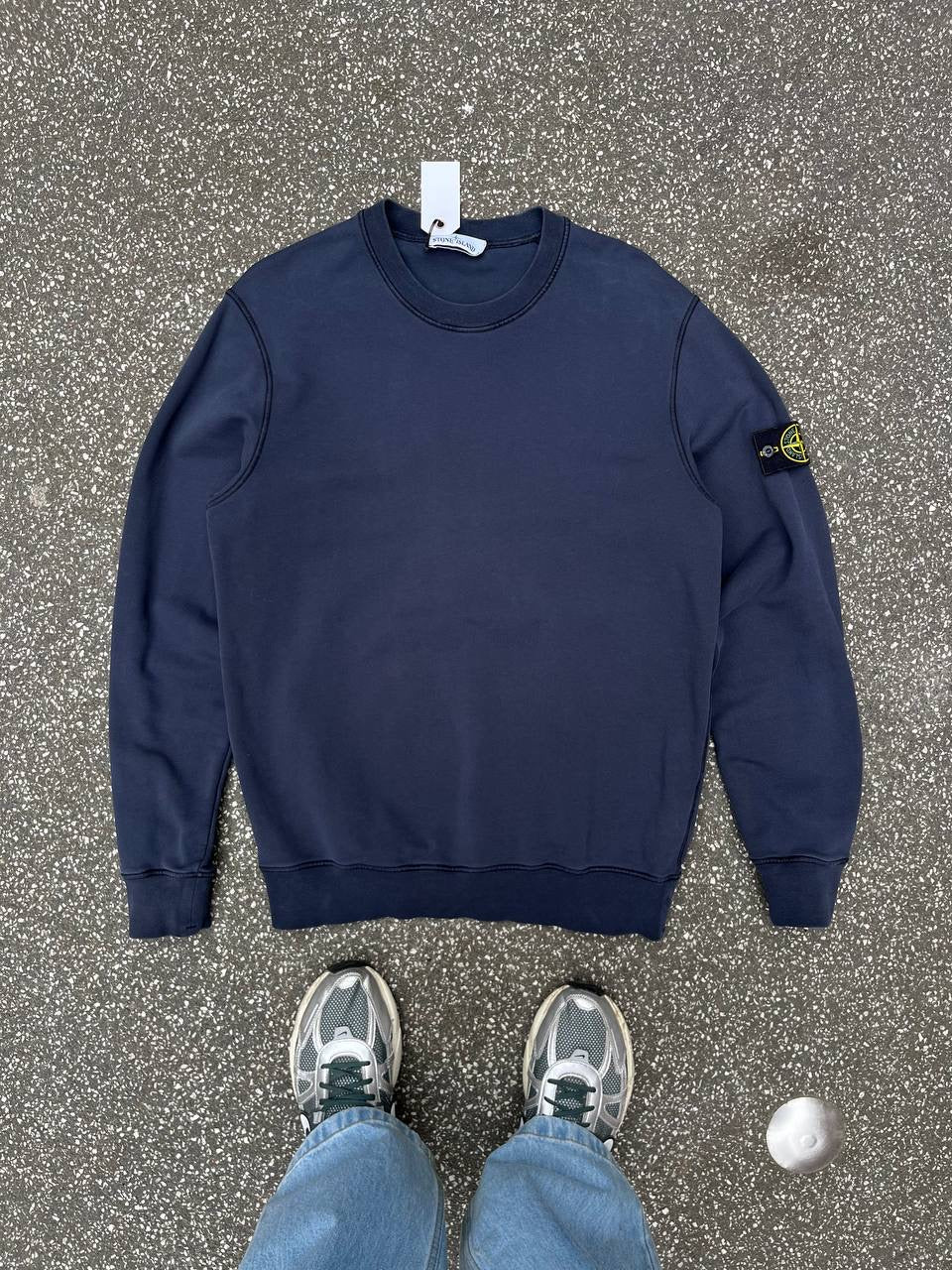 Stone Island Sweatshirt Crew Neck i Navy XL Brugt Used