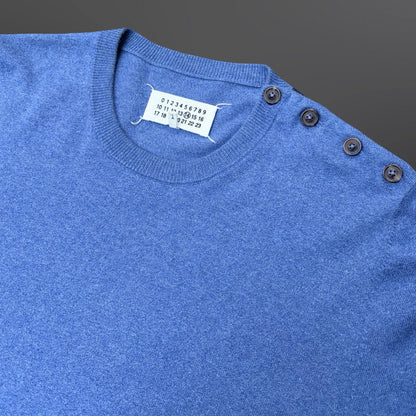 Maison Margiela 14 Elbow Patch Knit Sweater – Blue – Medium