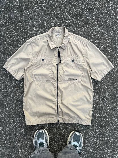 C.P. Company Kortærmet Overshirt Beige Str Large (M)
