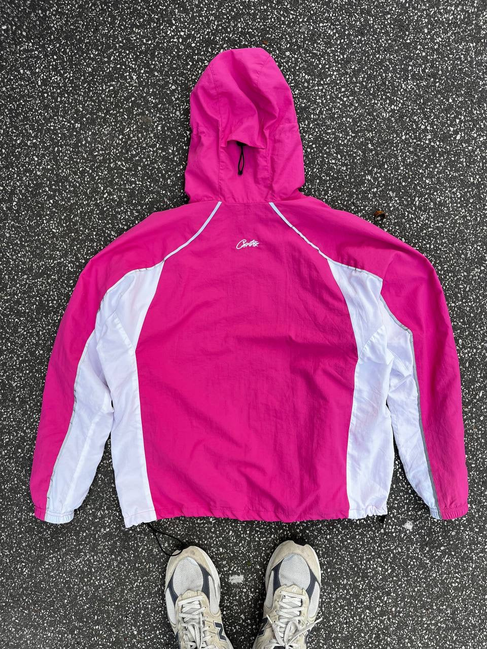 Corteiz Rose Pink Taille International M Medium Windbreaker Sommerjakke Rose Hvid White