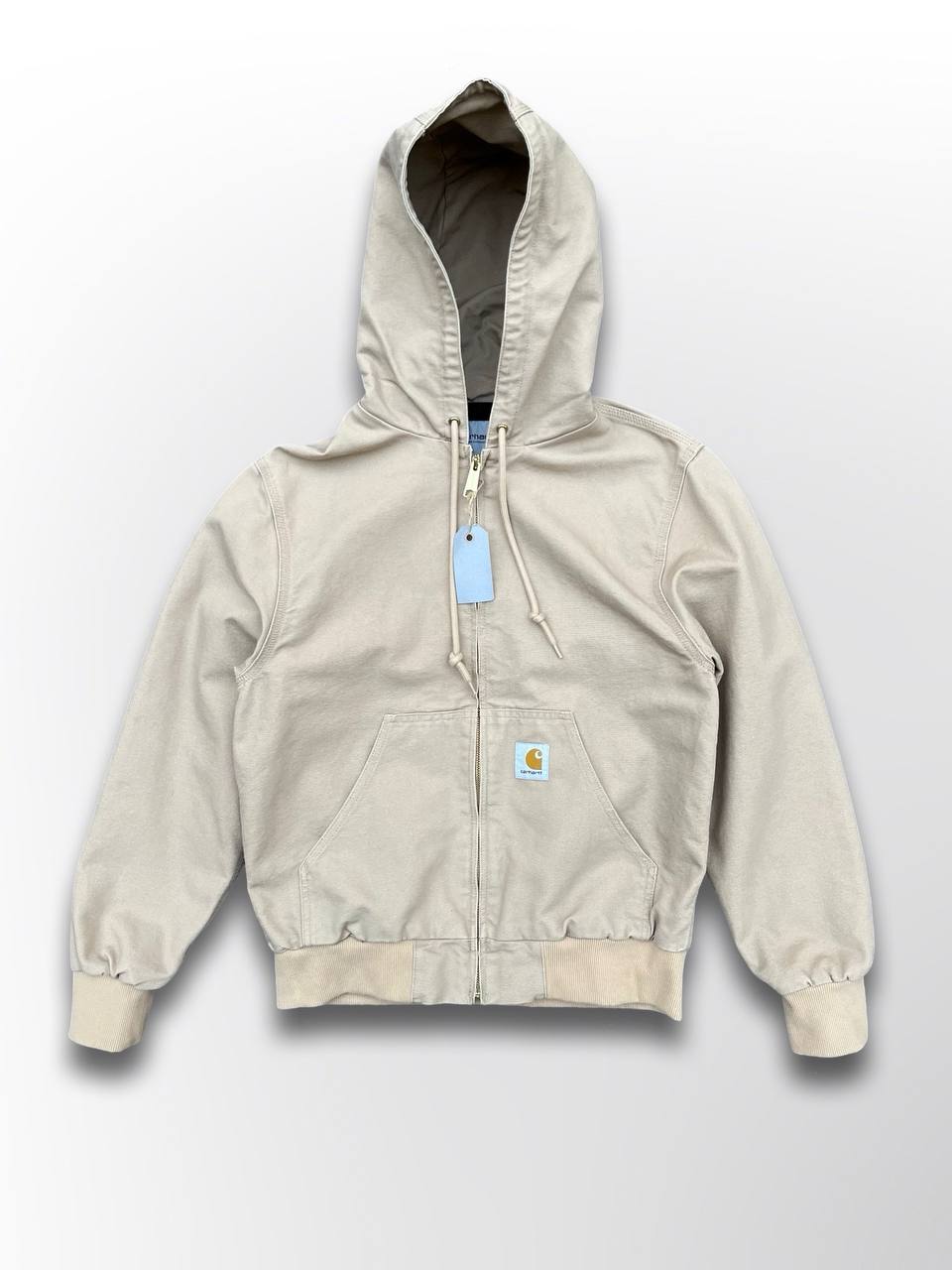 Brugt Carhartt WIP Active Jacket USA Vintage Look i Beige Farve S Small Herre