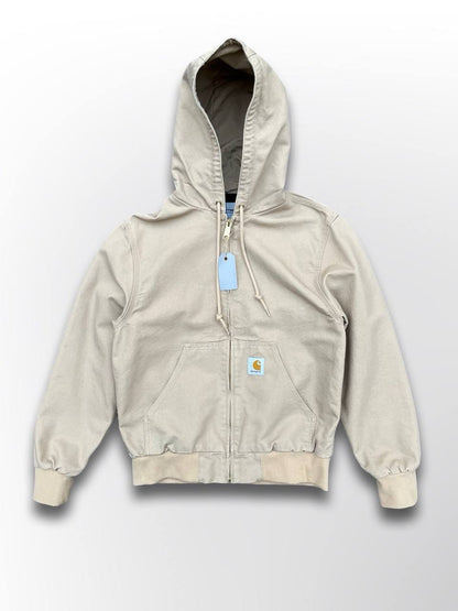 Brugt Carhartt WIP Active Jacket USA Vintage Look i Beige Farve S Small Herre