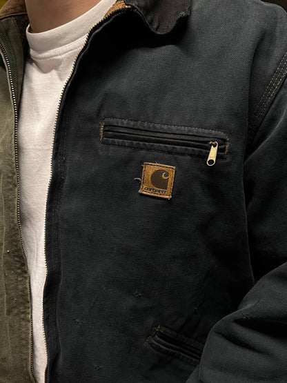 Brugt Used Vintage custom Carhartt Detroit jakke collab med (di)vision “(di)construct” i L large