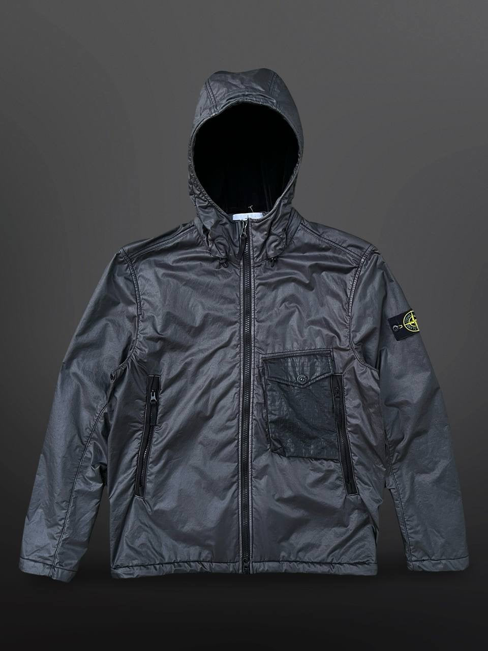 Stone Island Jakke Lamy Flock Grå L Large Brugt Used