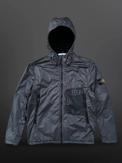 Stone Island Jakke Lamy Flock Grå L Large Brugt Used