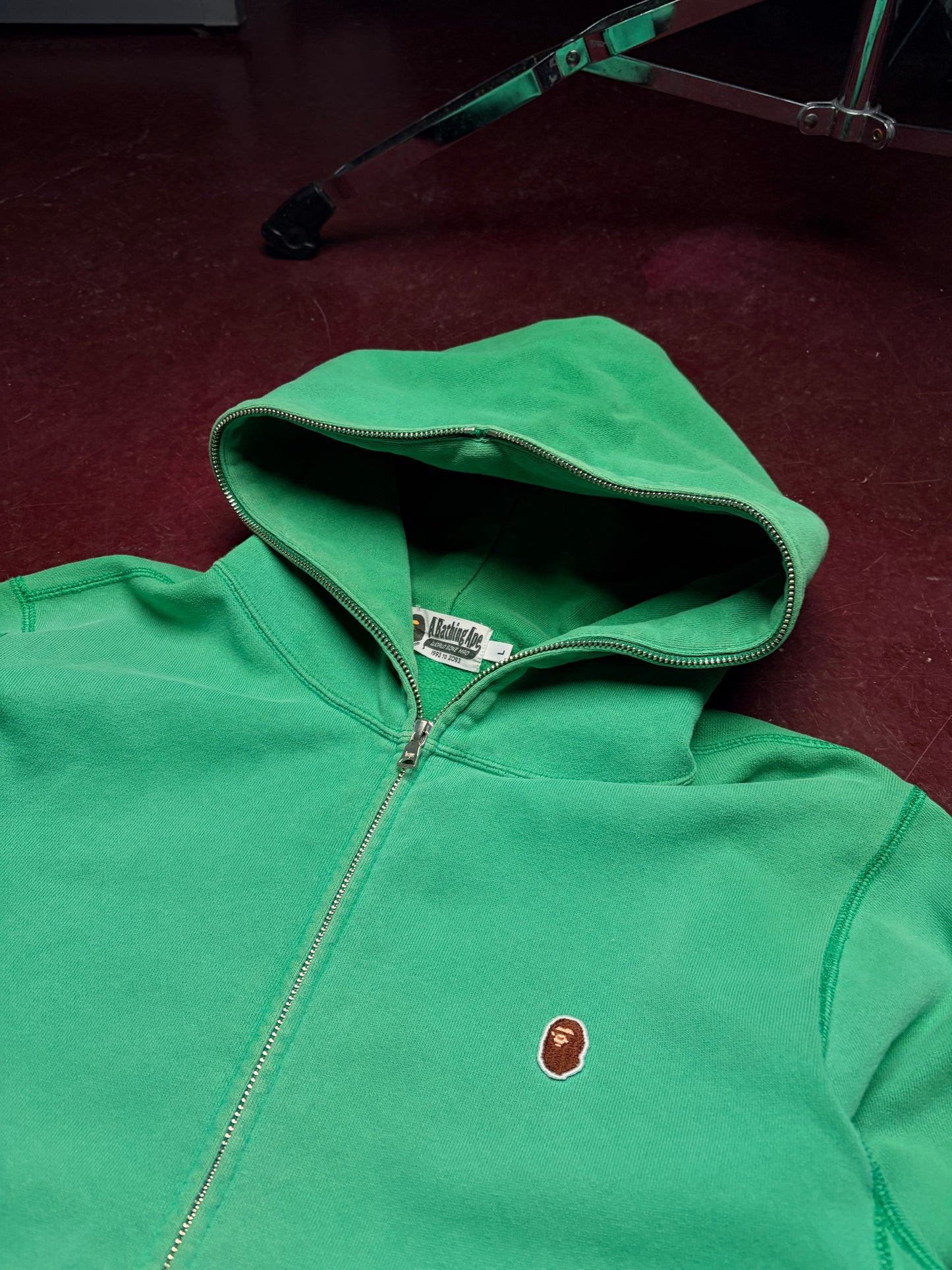BAPE A Bathing Ape Full Zip Hoodie Grøn – Large (lille i størrelsen)