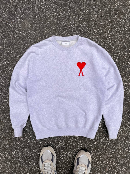 AMI Paris Alexandre Mattiussi Sweatshirt L Large Mænd Grå Grey