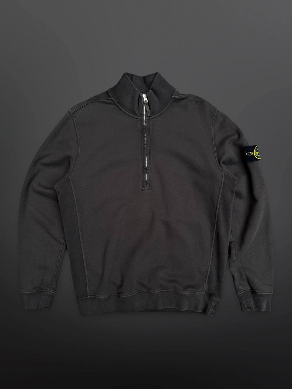 Stone Island Sweatshirt Zip Quarter Zip Trøje I Grå Grey L Large 811563420